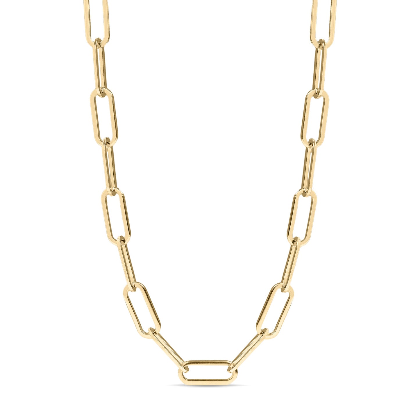 18K Gold PVD Stainless Steel Paperclip Chain Necklace