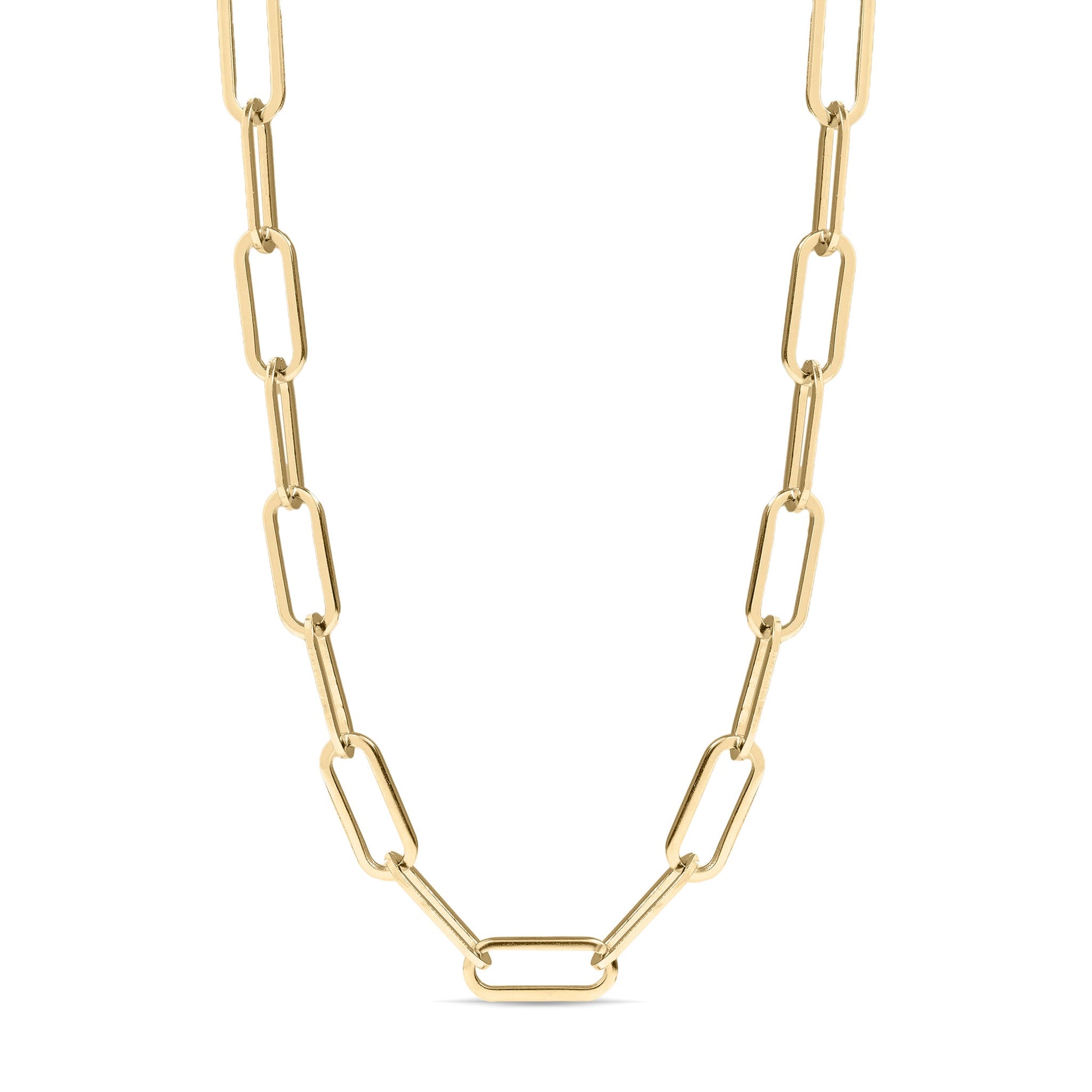 18K Gold PVD Stainless Steel Paperclip Chain Necklace