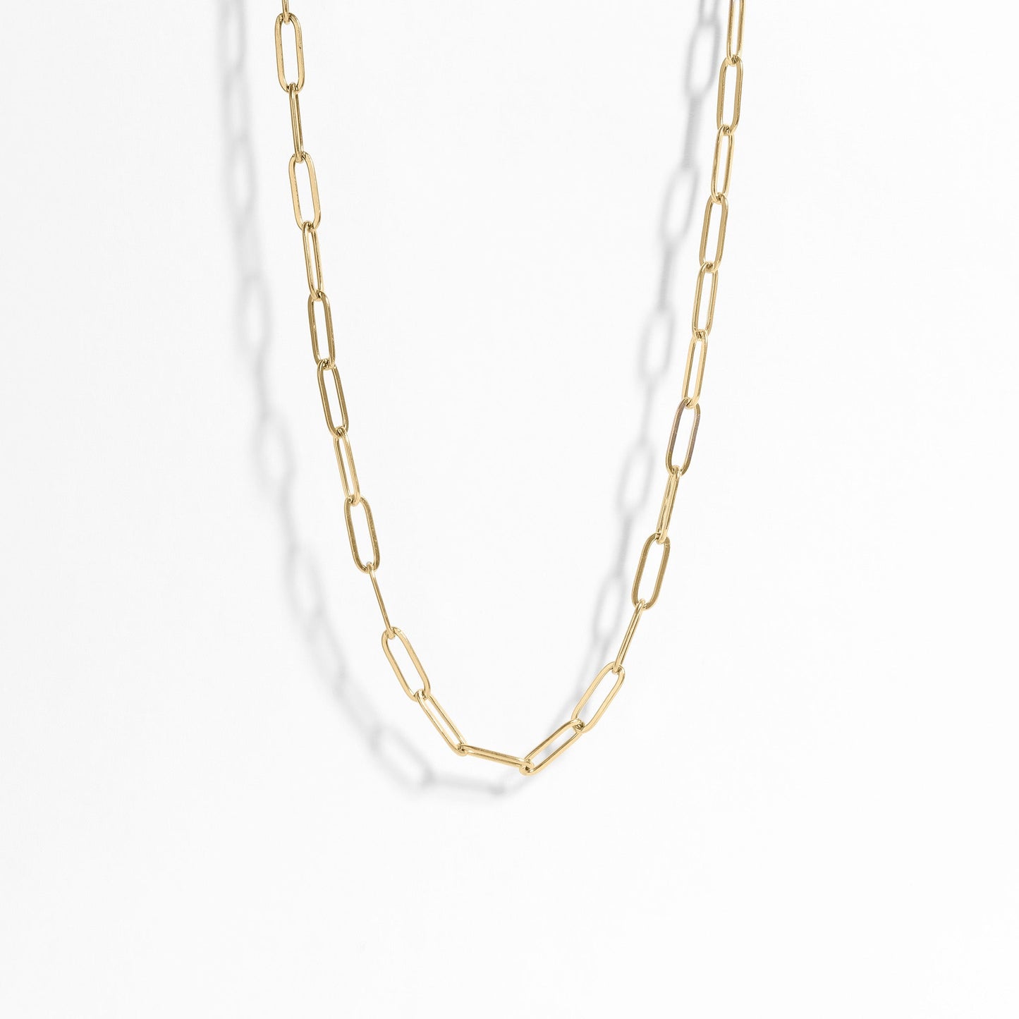 18K Gold PVD Stainless Steel Paperclip Chain Necklace