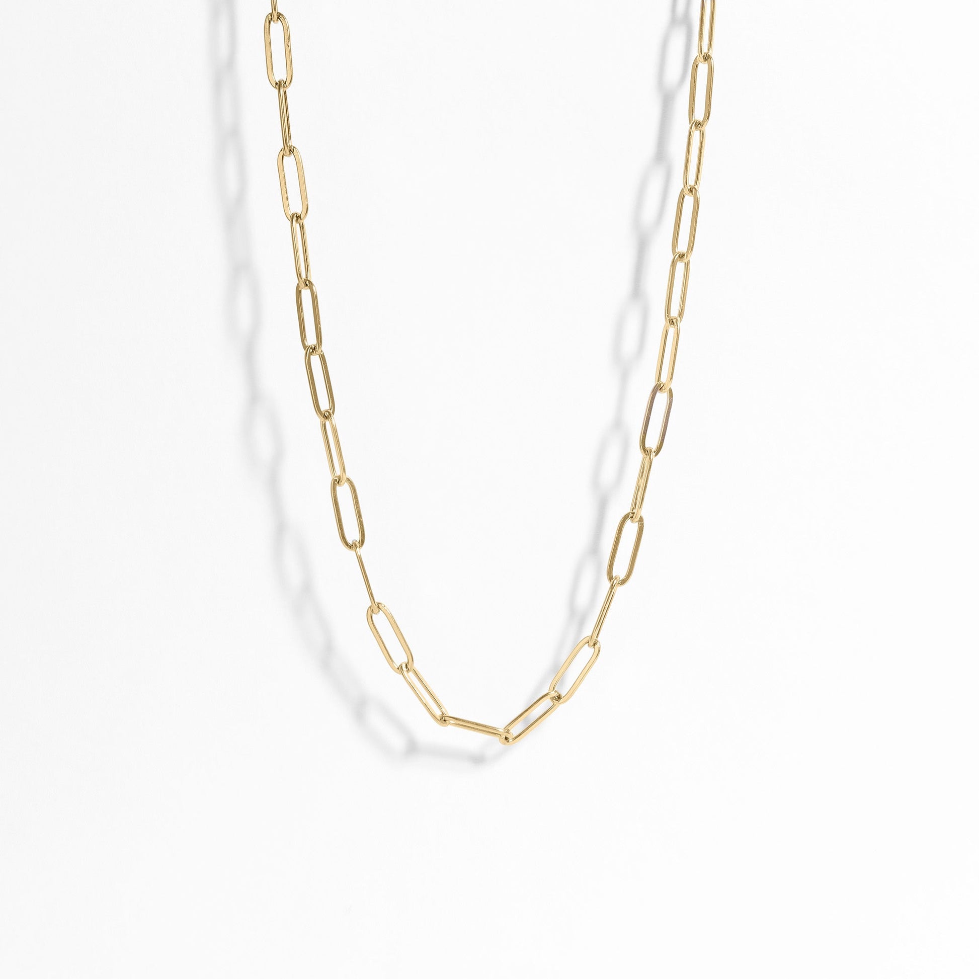 18K Gold PVD Stainless Steel Paperclip Chain Necklace