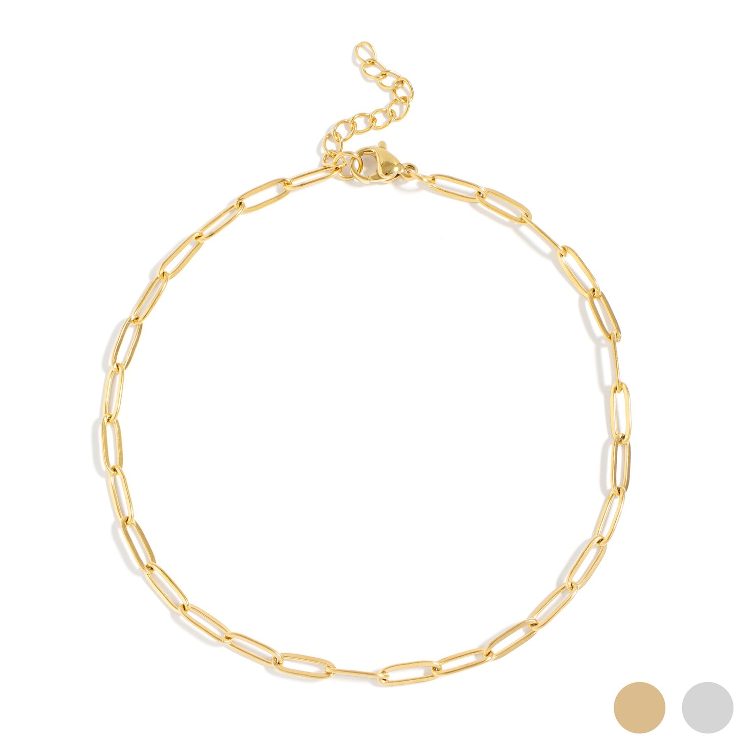 18K Gold PVD Paperclip Chain Anklet